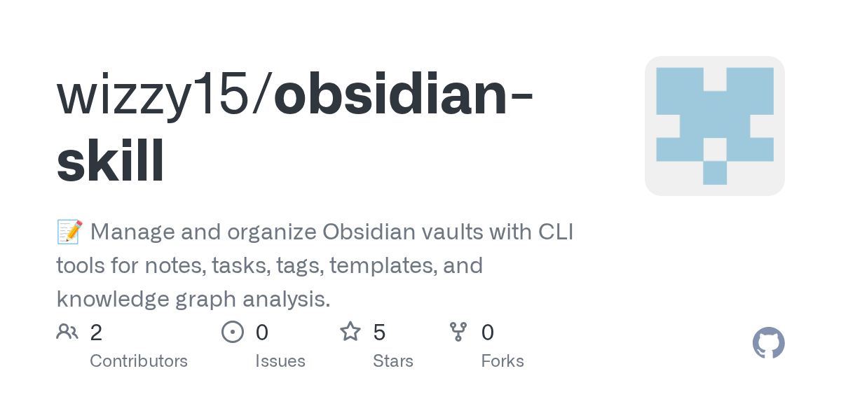 Obsidian Skill — Development skill for Claude Code