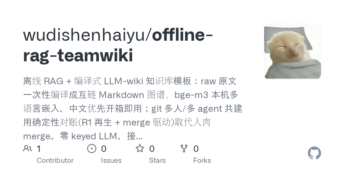 Offline RAG Teamwiki — AI skill for Claude Code