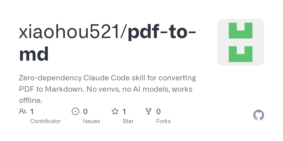 PDF To Md — AI skill for Claude Code