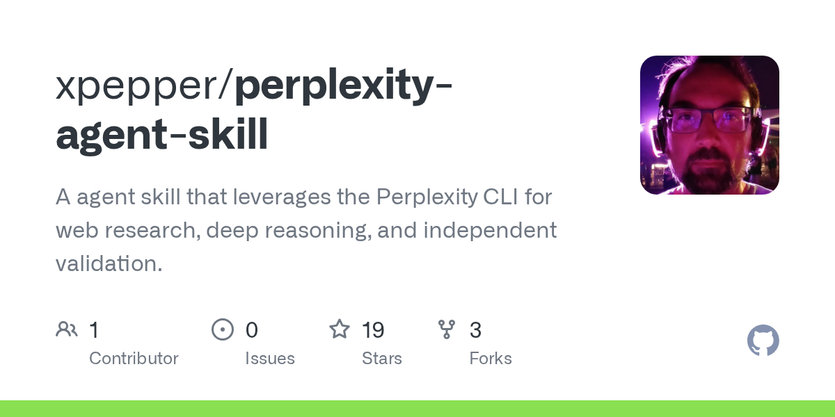 Perplexity Agent Skill — Development skill for Claude Code